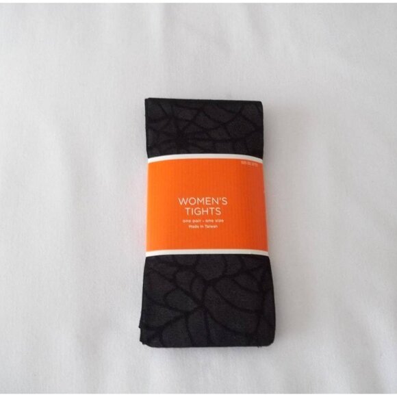 NIP NWT Spider Web Fishnet with Lace Detail Nylon Pantyhose/Tights One Size - Picture 2 of 7